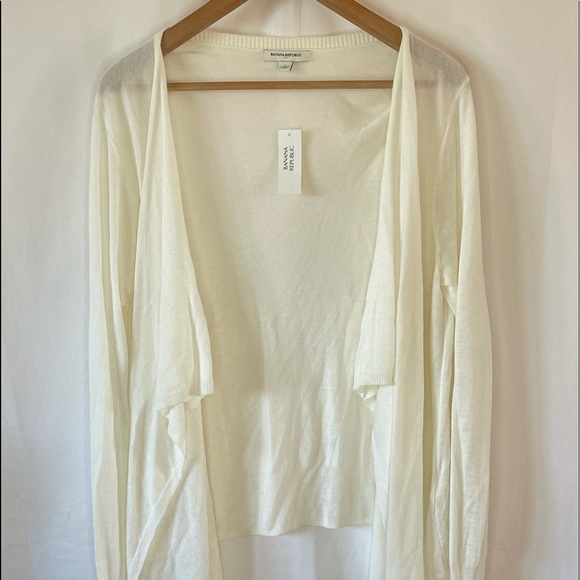 Banana Republic Sweaters - NWT Banana Republic Ivory Open Front Cardigan Size Large New With Tags
